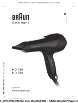 Braun HD 780,  HD 785,  Satin Hair 7 Uživatelský manuál