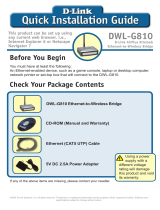 D-Link AirPlus XtremeG Ethernet-to-Wireless Bridge DWL-G810 Uživatelský manuál