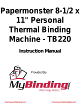 MyBinding Papermonster TB220 Uživatelský manuál