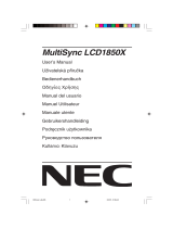 NEC MultiSync® LCD1850X Uživatelský manuál
