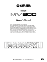 Yamaha MV800 Uživatelský manuál