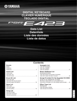 Yamaha PSR-E423 list