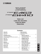 Yamaha PSR-E463 list