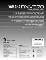 Yamaha RX-V670 Uživatelský manuál