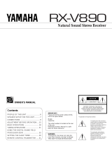 Yamaha RX-V890 Uživatelský manuál