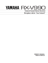 Yamaha RX-V990 Uživatelský manuál