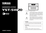 Yamaha YST-SW20 Uživatelský manuál