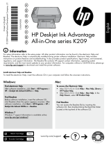 HP Deskjet Ink Advantage All-in-One Printer series - K209 Uživatelský manuál