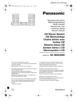 Panasonic SC-MAX4000E Uživatelský manuál