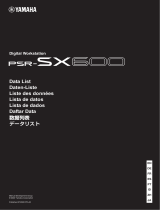 Yamaha PSR-SX600 list