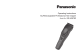 Panasonic ERHGP82 Operativní instrukce