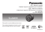 Panasonic LEICA DG SUMMILUX 25mm Operativní instrukce