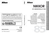 Nikon AF-S NIKKOR 85mm f/1.8G Uživatelský manuál