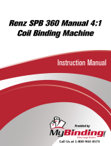 MyBinding Renz SPB 360 ComfortPlus Electric 4:1 Coil Binding Machine Uživatelský manuál