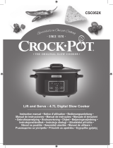 Crock-Pot CROCK POT CSC052X 4.7L Digital Slow Cooker Uživatelský manuál