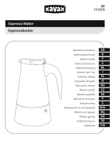 Xavax Stainless Steel Espresso Maker for 4 Cups Uživatelský manuál