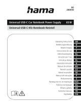 Hama 00200018 Universal USB-C Car Notebook Power Supply 65W Uživatelský manuál